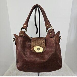 Amber Rose Bag Brown Leather Fur Boho FLAW